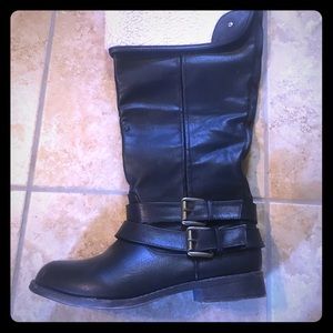 Knee high black boots